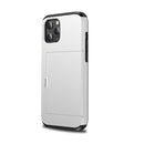 For iPhone 12 mini Shockproof Rugged Armor Protective Case with Card Slot(White)