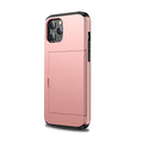 For iPhone 12 mini Shockproof Rugged Armor Protective Case with Card Slot(Rose Gold)