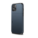 For iPhone 12 mini Shockproof Rugged Armor Protective Case with Card Slot(Dark Blue)