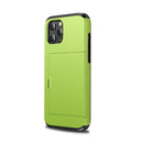For iPhone 12 / 12 Pro Shockproof Rugged Armor Protective Case with Card Slot(Green)