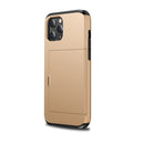 For iPhone 12 / 12 Pro Shockproof Rugged Armor Protective Case with Card Slot(Gold)