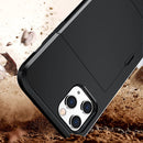 For iPhone 12 Pro Max Shockproof Rugged Armor Protective Case with Card Slot(Black)