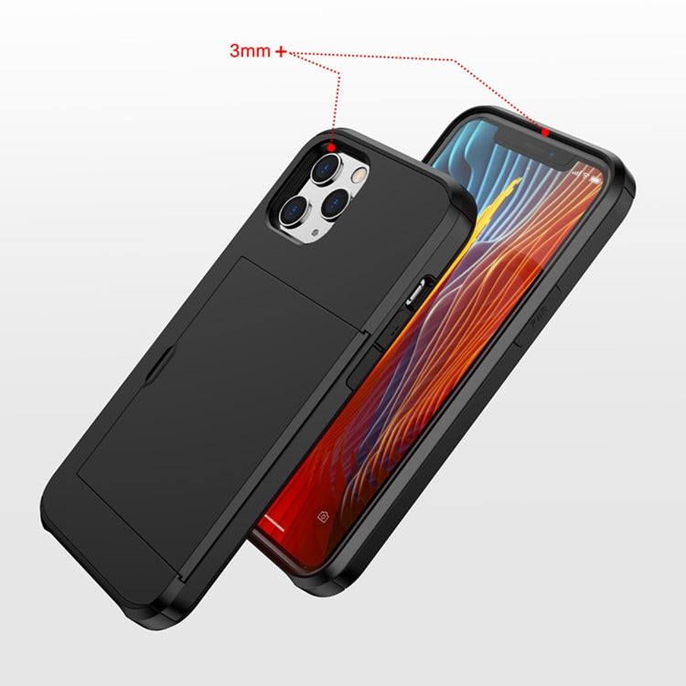 For iPhone 12 Pro Max Shockproof Rugged Armor Protective Case with Card Slot(Black)
