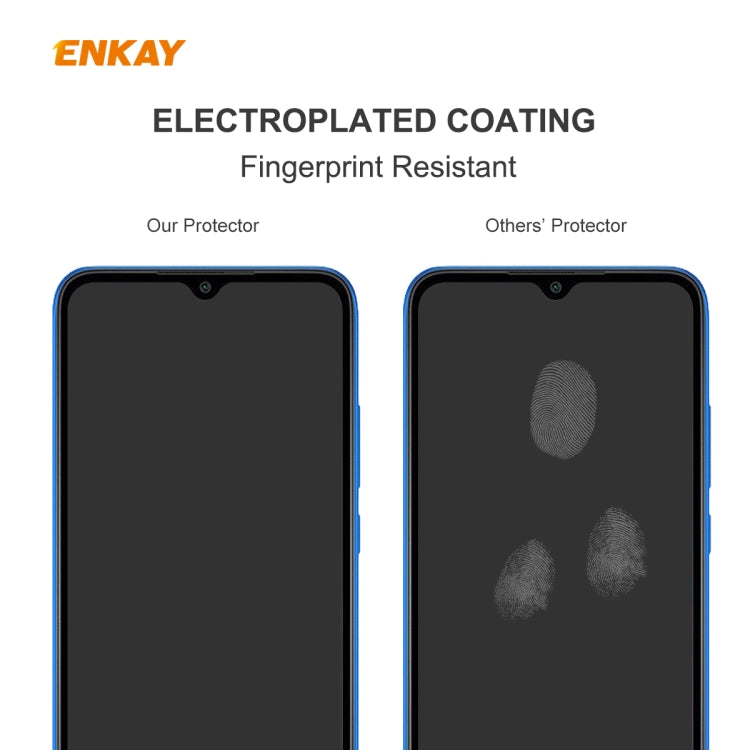 For Samsung Galaxy A10s 2 PCS ENKAY Hat-Prince 0.26mm 9H 2.5D Curved Edge Tempered Glass Film