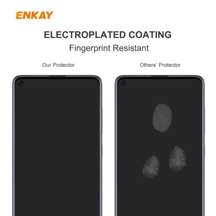 For Huawei P40 Lite 2 PCS ENKAY Hat-Prince 0.26mm 9H 2.5D Curved Edge Tempered Glass Film