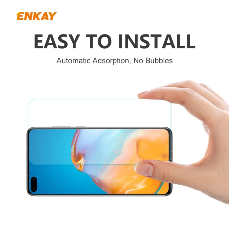 For Huawei P40 5 PCS ENKAY Hat-Prince 0.26mm 9H 2.5D Curved Edge Tempered Glass Film