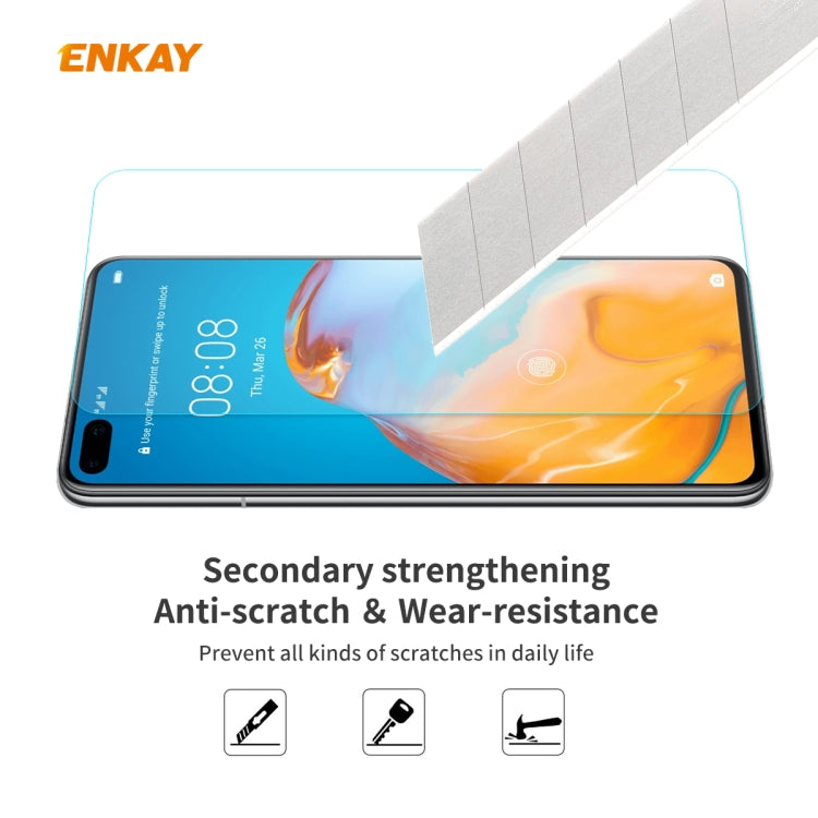 For Huawei P40 5 PCS ENKAY Hat-Prince 0.26mm 9H 2.5D Curved Edge Tempered Glass Film