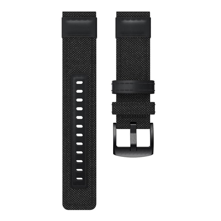 For Fossil Fossil Gen5 Carlyle Canvas Leather Nylon Watch Band(Black)