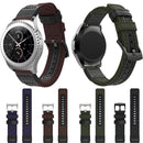 For Fossil Fossil Gen5 Carlyle Canvas Leather Nylon Watch Band(Blue)