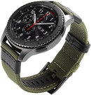 For Fossil Fossil Gen5 Carlyle Canvas Leather Nylon Watch Band(Army Green)
