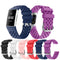 For Fitbit Charge 3 / 4 Hollow Square Silicone Watch Band Wristband(Black)