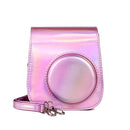 Richwell Portable Aurora PU Leather Camera Case Camera Bag with Shoulder Strap, Suitable for Fujifilm Instax Mini 11(Rose Pink)