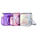 Richwell Portable Aurora PU Leather Camera Case Camera Bag with Shoulder Strap, Suitable for Fujifilm Instax Mini 11(Silver)