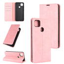 For Xiaomi Redmi 9C Retro-skin Business Magnetic Suction Leather Case with Holder & Card Slots & Wallet(Pink)