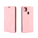 For Xiaomi Redmi 9C Retro-skin Business Magnetic Suction Leather Case with Holder & Card Slots & Wallet(Pink)