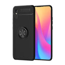 For Xiaomi Redmi 9A Metal Ring Holder 360 Degree Rotating TPU Case(Black+Black)
