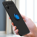 For Xiaomi Redmi 9A Metal Ring Holder 360 Degree Rotating TPU Case(Black+Black)