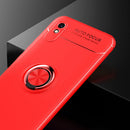 For Xiaomi Redmi 9A Metal Ring Holder 360 Degree Rotating TPU Case(Red+Red)