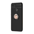 For Xiaomi Redmi 9C Metal Ring Holder 360 Degree Rotating TPU Case(Black+Rose Gold)