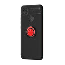 For Xiaomi Redmi 9C Metal Ring Holder 360 Degree Rotating TPU Case(Black+Red)