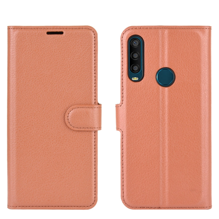 For Alcatel 1SE 2020 Litchi Texture Horizontal Flip Protective Case with Holder & Card Slots & Wallet(Brown)