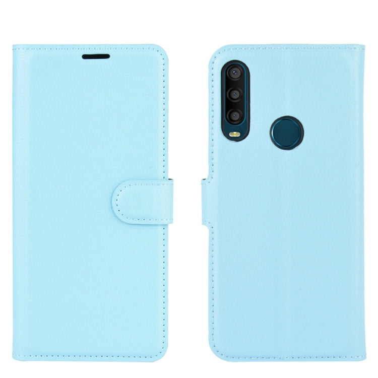 For Alcatel 1SE 2020 Litchi Texture Horizontal Flip Protective Case with Holder & Card Slots & Wallet(Blue)