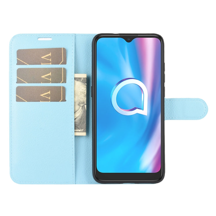For Alcatel 1SE 2020 Litchi Texture Horizontal Flip Protective Case with Holder & Card Slots & Wallet(Blue)
