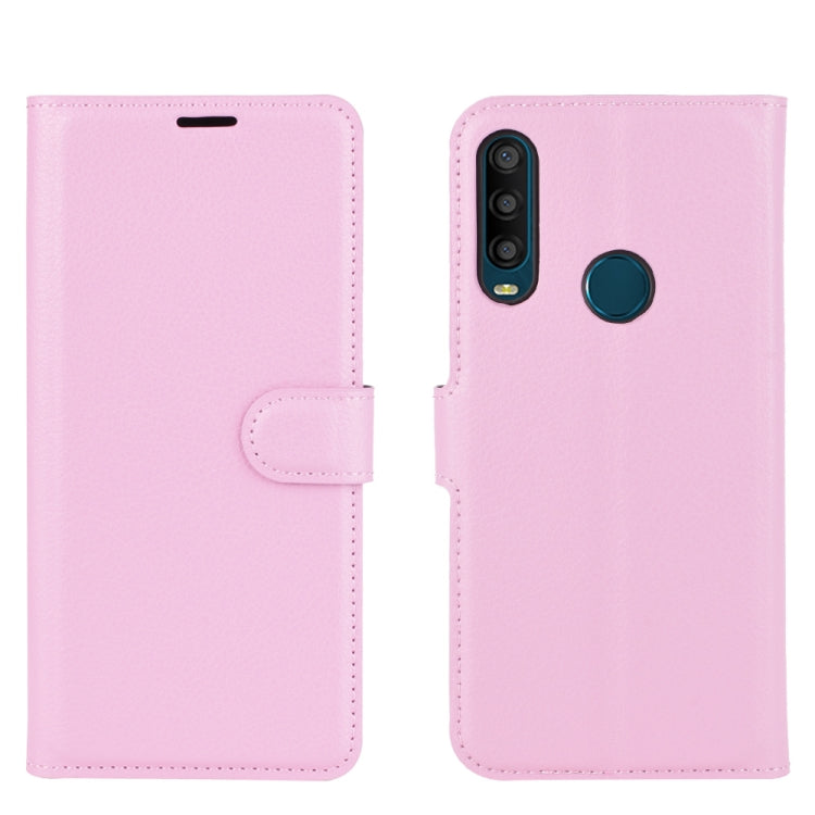 For Alcatel 1SE 2020 Litchi Texture Horizontal Flip Protective Case with Holder & Card Slots & Wallet(Pink)