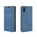 For Xiaomi Redmi 9A Retro-skin Business Magnetic Suction Leather Case with Holder & Card Slots & Wallet(Dark Blue)