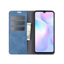 For Xiaomi Redmi 9A Retro-skin Business Magnetic Suction Leather Case with Holder & Card Slots & Wallet(Dark Blue)