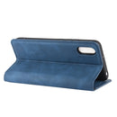 For Xiaomi Redmi 9A Retro-skin Business Magnetic Suction Leather Case with Holder & Card Slots & Wallet(Dark Blue)
