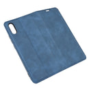 For Xiaomi Redmi 9A Retro-skin Business Magnetic Suction Leather Case with Holder & Card Slots & Wallet(Dark Blue)