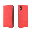 For Xiaomi Redmi 9A Retro-skin Business Magnetic Suction Leather Case with Holder & Card Slots & Wallet(Red)