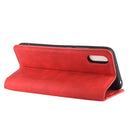 For Xiaomi Redmi 9A Retro-skin Business Magnetic Suction Leather Case with Holder & Card Slots & Wallet(Red)