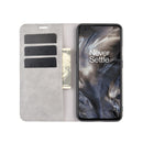 For OnePlus Nord Retro-skin Business Magnetic Suction Leather Case with Holder & Card Slots & Wallet(Grey)