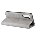 For OnePlus Nord Retro-skin Business Magnetic Suction Leather Case with Holder & Card Slots & Wallet(Grey)
