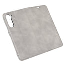For OnePlus Nord Retro-skin Business Magnetic Suction Leather Case with Holder & Card Slots & Wallet(Grey)
