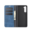 For OnePlus Nord Retro-skin Business Magnetic Suction Leather Case with Holder & Card Slots & Wallet(Dark Blue)