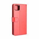 For OPPO Realme C11 R64 Texture Single Horizontal Flip Protective Case with Holder & Card Slots & Wallet& Photo Frame(Red)