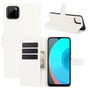 For OPPO Realme C11 Litchi Texture Horizontal Flip Protective Case with Holder & Card Slots & Wallet(White)