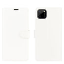 For OPPO Realme C11 Litchi Texture Horizontal Flip Protective Case with Holder & Card Slots & Wallet(White)