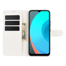 For OPPO Realme C11 Litchi Texture Horizontal Flip Protective Case with Holder & Card Slots & Wallet(White)