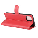 For OPPO Realme C11 Litchi Texture Horizontal Flip Protective Case with Holder & Card Slots & Wallet(Red)