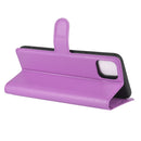 For OPPO Realme C11 Litchi Texture Horizontal Flip Protective Case with Holder & Card Slots & Wallet(Purple)