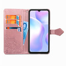 For Xiaomi Redmi 9A Halfway Mandala Embossing Pattern Horizontal Flip Leather Case with Holder & Card Slots & Wallet & Lanyard(Rose Gold)