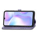 For Xiaomi Redmi 9A Halfway Mandala Embossing Pattern Horizontal Flip Leather Case with Holder & Card Slots & Wallet & Lanyard(Purple)