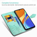 For Xiaomi Redmi 9A Halfway Mandala Embossing Pattern Horizontal Flip Leather Case with Holder & Card Slots & Wallet & Lanyard(Blue)