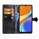 For Xiaomi Redmi 9C Halfway Mandala Embossing Pattern Horizontal Flip Leather Case with Holder & Card Slots & Wallet & Lanyard(Black)