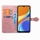 For Xiaomi Redmi 9C Halfway Mandala Embossing Pattern Horizontal Flip Leather Case with Holder & Card Slots & Wallet & Lanyard(Rose Gold)