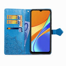For Xiaomi Redmi 9C Halfway Mandala Embossing Pattern Horizontal Flip Leather Case with Holder & Card Slots & Wallet & Lanyard(Blue)